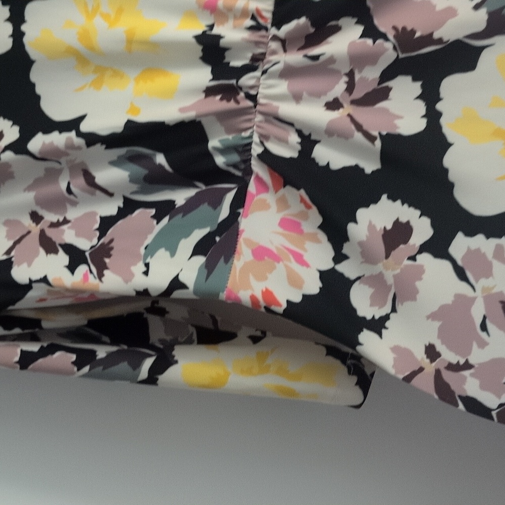 Floral Wrap Dress - Black, Pink, Yellow - Picture 7 of 9